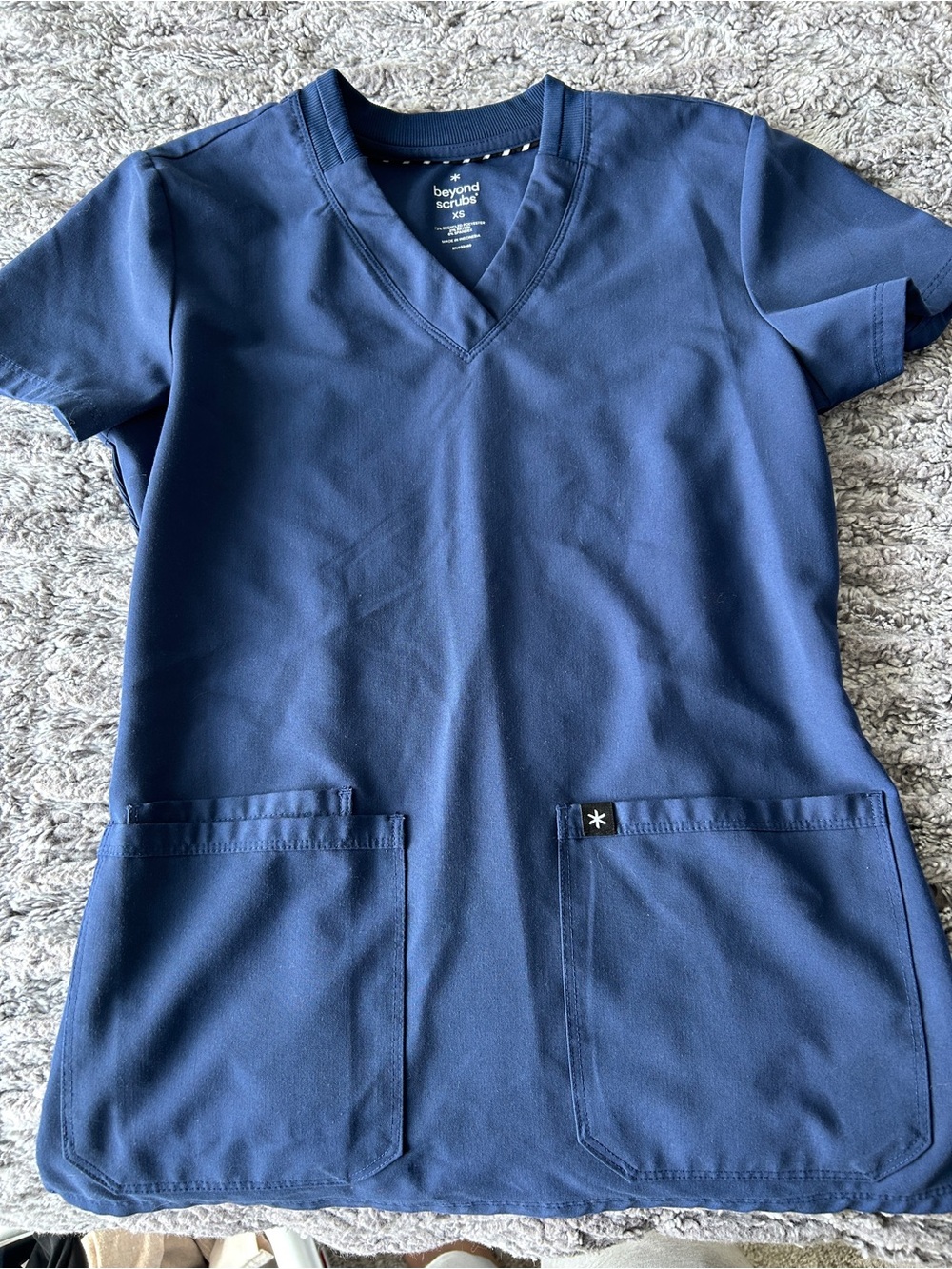 Beyond Scrubs Women's Navy Blue Scrub Top
